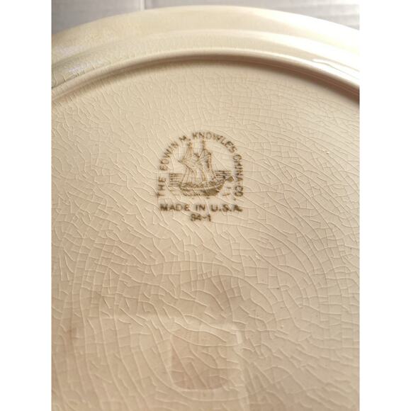 2 Vintage Edwin M Knowles Floral Spring Bouquet 1940s Dinner Plates 10” - Picture 9 of 10